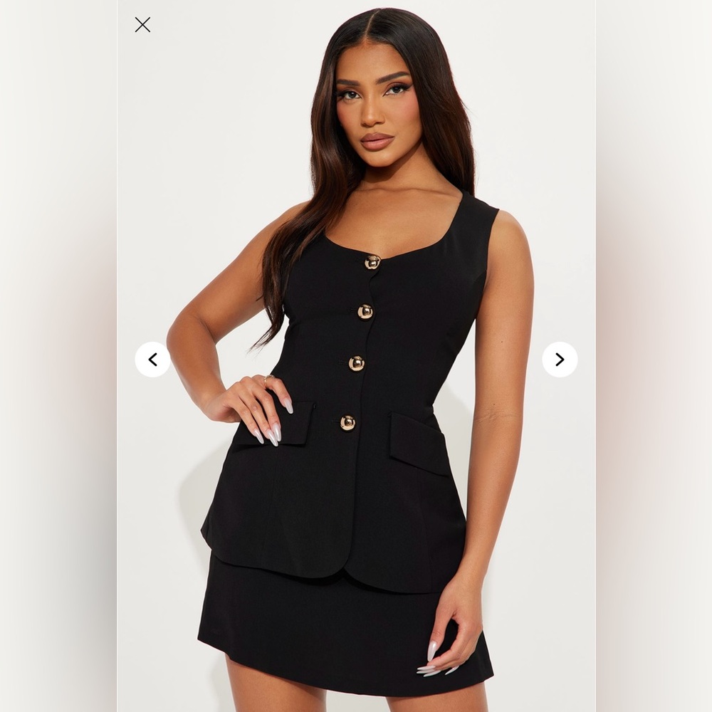 SOLD / Fashion Nova: Winnie Vest Mini Dress - Black